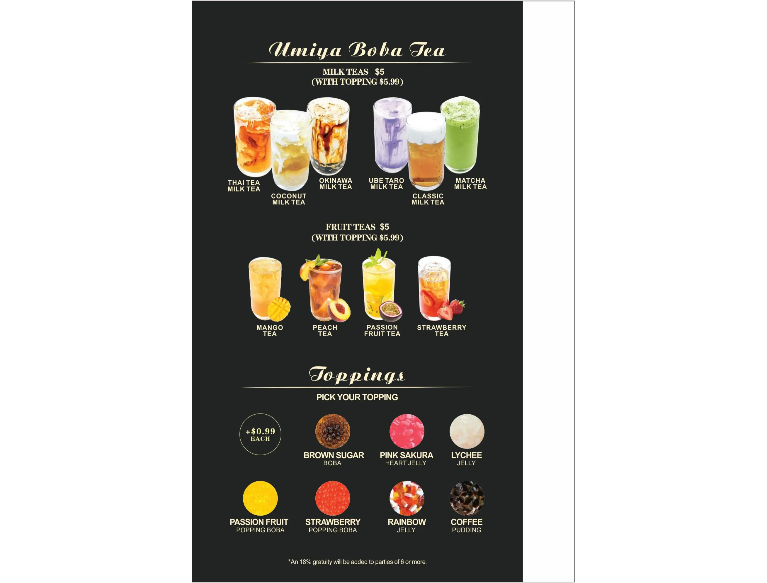 Umiya Houston Menu Page 7, a Japanese restaurant in Houston