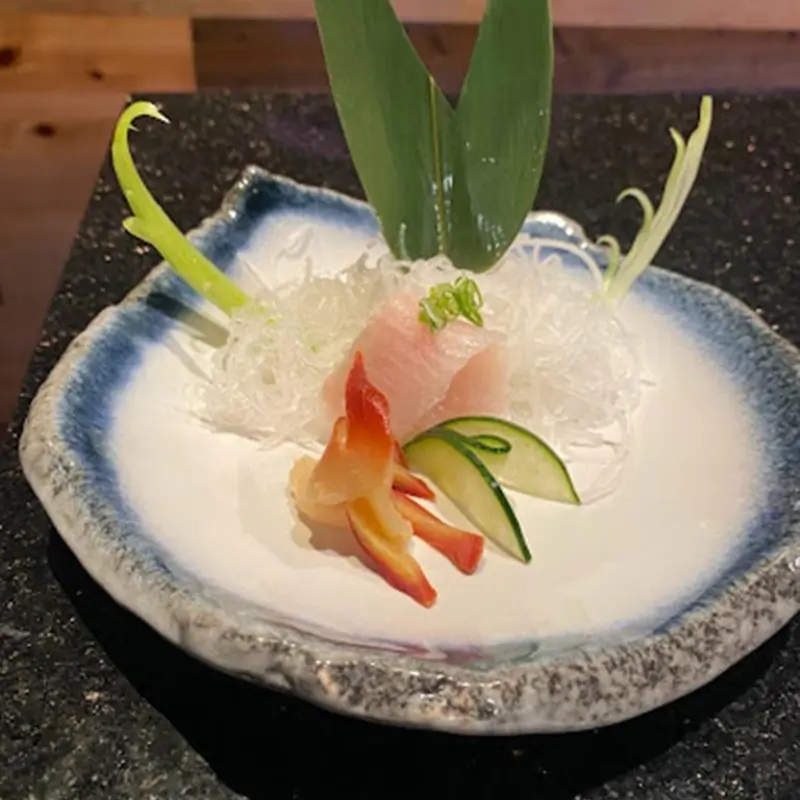 sashimi with surf clam and yellowtail at Umiya-Houston, a Japanese restaurant in Houston